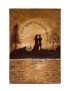 Woodburning Tableau Two Lovers under the Moon Light
