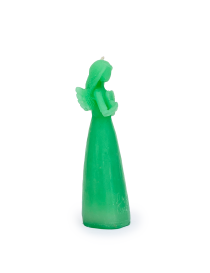 Alternative side view of decorative angel friendship candle.