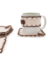 Set: cup coaster, cup cover, and towel hanger