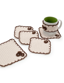 Set: cup coaster, cup cover, and towel hanger