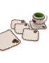 Set: cup coaster, cup cover, and towel hanger