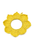Handmade yellow crochet wall hanging photo frame