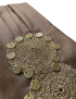 Beige Indian Cashmere Shawl with Handcrafted Crochet Circles & Metallic Accents