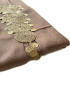 Beige Indian Cashmere Shawl with Handcrafted Crochet Circles & Metallic Accents
