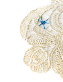 157x72cm Roman Lace Tablecloth - Blue Rose Embroidery