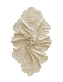 Full view of 133x91cm beige crochet lace tablecloth