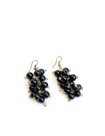 Handcrafted Beaded Cluster Necklace & Earrings Set - 5 Colors