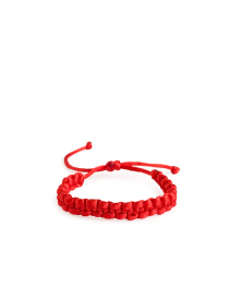 Classic Red silk thread macramé friendship bracelet.