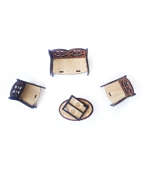 Laser Cut Wooden Mini Chairs Set