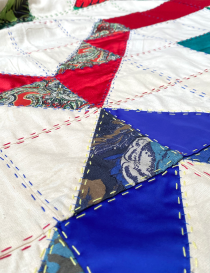 Handmade Geometric Embroidered Bedspread | Syrian Heritage Linen | Project Nahlat Souriya