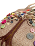 Fazlakat Tree of Life Jute Bag | Large Tote with Button Art | Handmade Syrian Bag