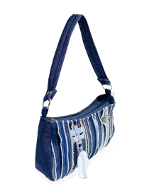 Fazlakat Rima Jeans Patchwork Denim Bag | Medium Upcycled Tote | Lined with Zipper