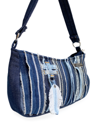 Fazlakat Rima Jeans Patchwork Denim Bag | Medium Upcycled Tote | Lined with Zipper