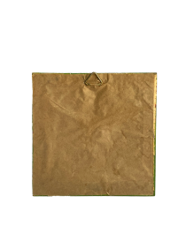 Back view of square wall hook frame showing brown paper backing and metal hanger.