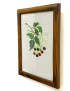 Side profile of wooden wall frame with handmade nature embroidery.