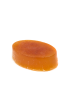 Artisanal round orange soap bar on white background - Natural skincare gift Syria.