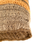 Close-up of the durable crochet base and textured stitching of the brown bag.