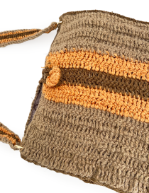 Overhead view of the bag opening and dual-tone yarn texture.