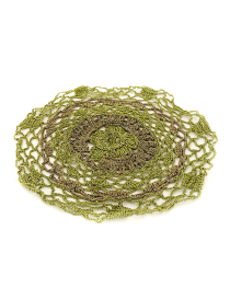 Handmade olive green crochet side table cloth for home decor delivery in Syria.