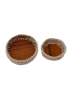 Natural Crochet Basket Set with Wooden Base – Set of Two Natural Crochet Basket Set with Wooden Base – Set of Two