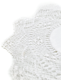 White Needle work Coaster Set of Two