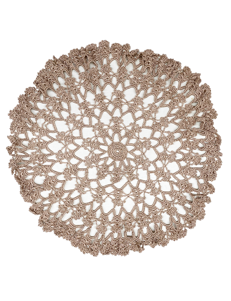 Brown Round Crochet Doily