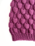 Side view of textured purple winter scarf for women