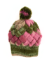 Colorful mohair wool beanie hat with pom-pom handmade Cozy Knits