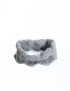 Elegant looped infinity scarf shown in a circular collar style.