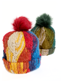 Thick Leaf Stitch Crochet Beanie – Available in Olive & Autumn Shades