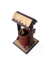 Top view of round wooden well model