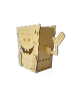 Side view of laser-cut wooden SpongeBob storage box.