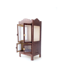 Traditional Levantine food safe miniature in dark wood.