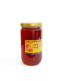 Front view of raw Anise Honey in glass packaging.