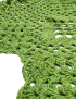 High-resolution texture shot of the green cotton yarn used in the handmade runner.