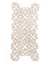 Large rectangular handmade crochet lace runner in cream for home decor.