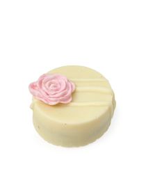 Gourmet white chocolate covered OREO with pink sugar rose decoration for delivery in Syria.