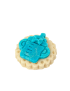 Blue baby bottle shaped decorated sugar cookie for boy baby shower gift Syria.