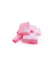 Standard pile of pink Saffron Rahat delight blocks coated in powdered sugar by Gold Threads.