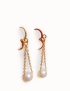 Pair of matching gold-plated pearl drop earrings for daily wear