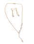 Complete gold-plated pearl necklace and earrings gift set for delivery in Syria