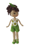 Sarah 40cm crochet doll standing in floral top and green shorts