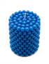 Blue cylinder bubble-textured scented candle by Night Candles on a clean white background