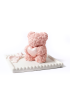 Handmade gypsum rose bear with heart on decorative base for Syria gifting.