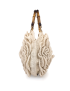 Side profile of handcrafted Royal Rose crochet handbag showing texture