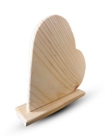 Heart shape faux wood base