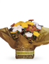 Velvet handcrafted bouquet in black and gold luxury wrapping Syria