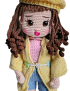 Closeup to handmade crochet doll Lulu by Khayt child safe yarn gift to Syria