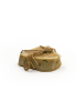 Side view showing texture and thickness of heart-shaped artisan olive oil soap bar
