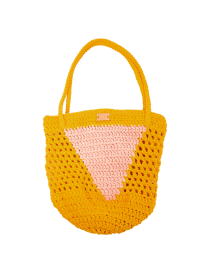 Pink Triangle Yellow Beach Summer Net Bag